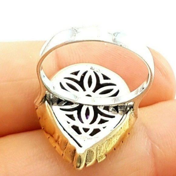 Turkish Amethyst .925 Sterling Silver Ring SZ 8.5 - Picture 4 of 6